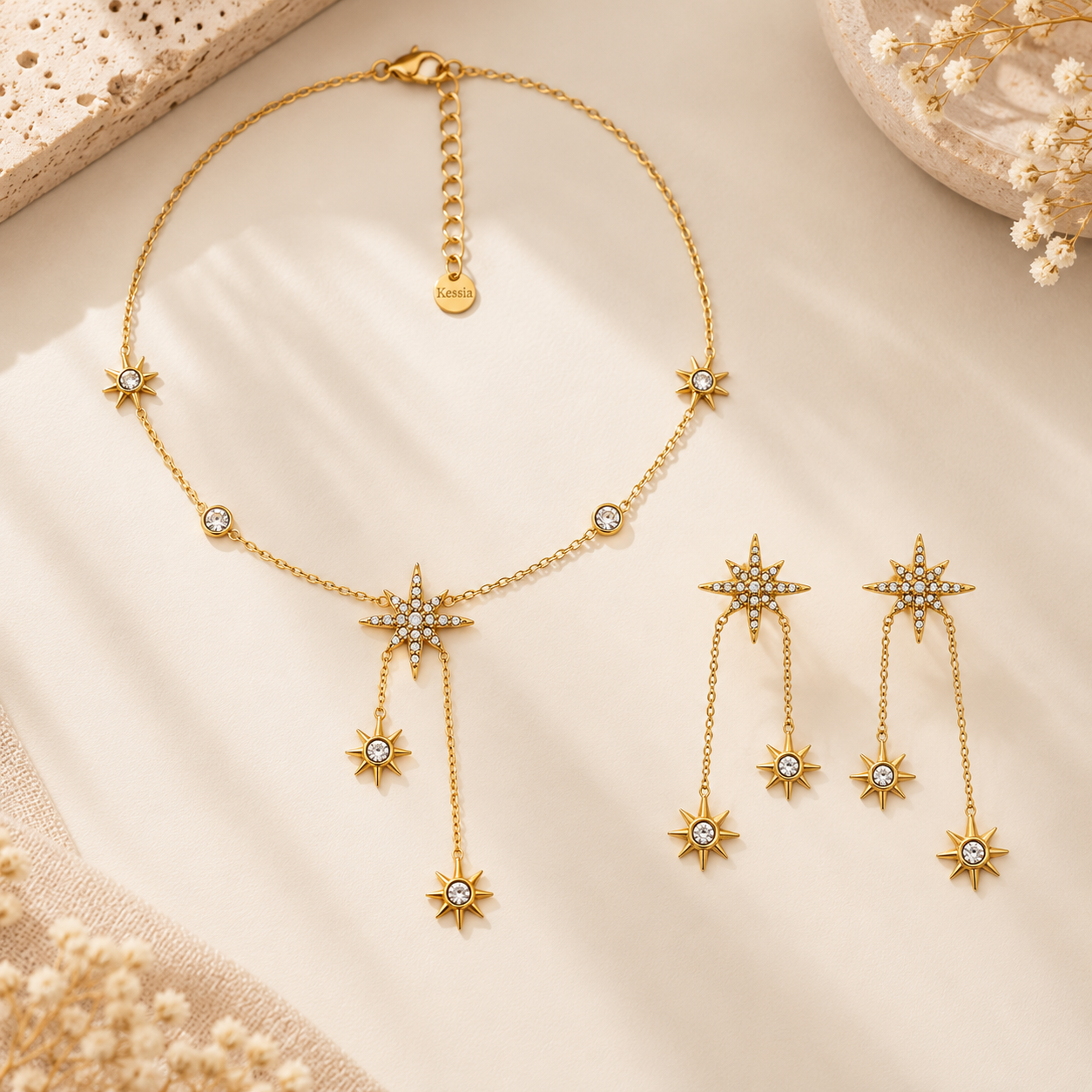 PARURE ORIANE - Collier & Boucles d'oreilles